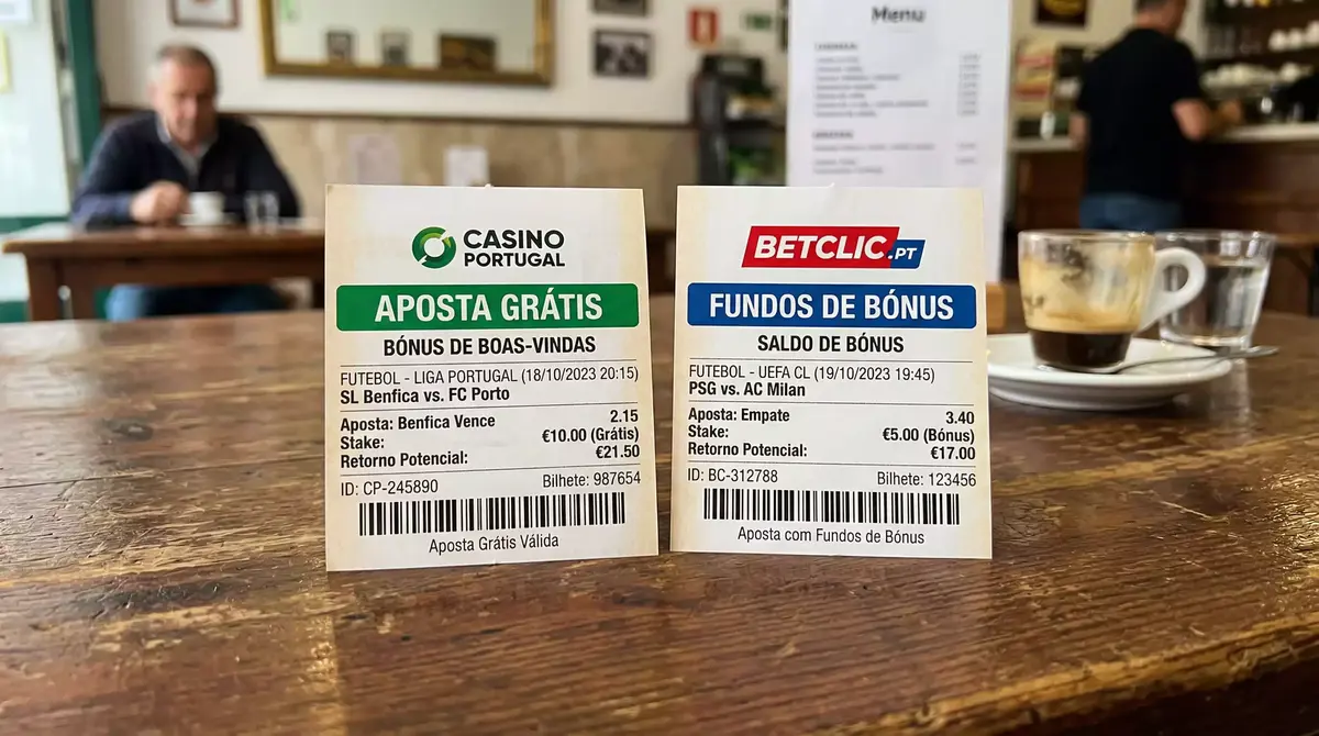 Comparação visual entre freebet e saldo bónus nas apostas desportivas